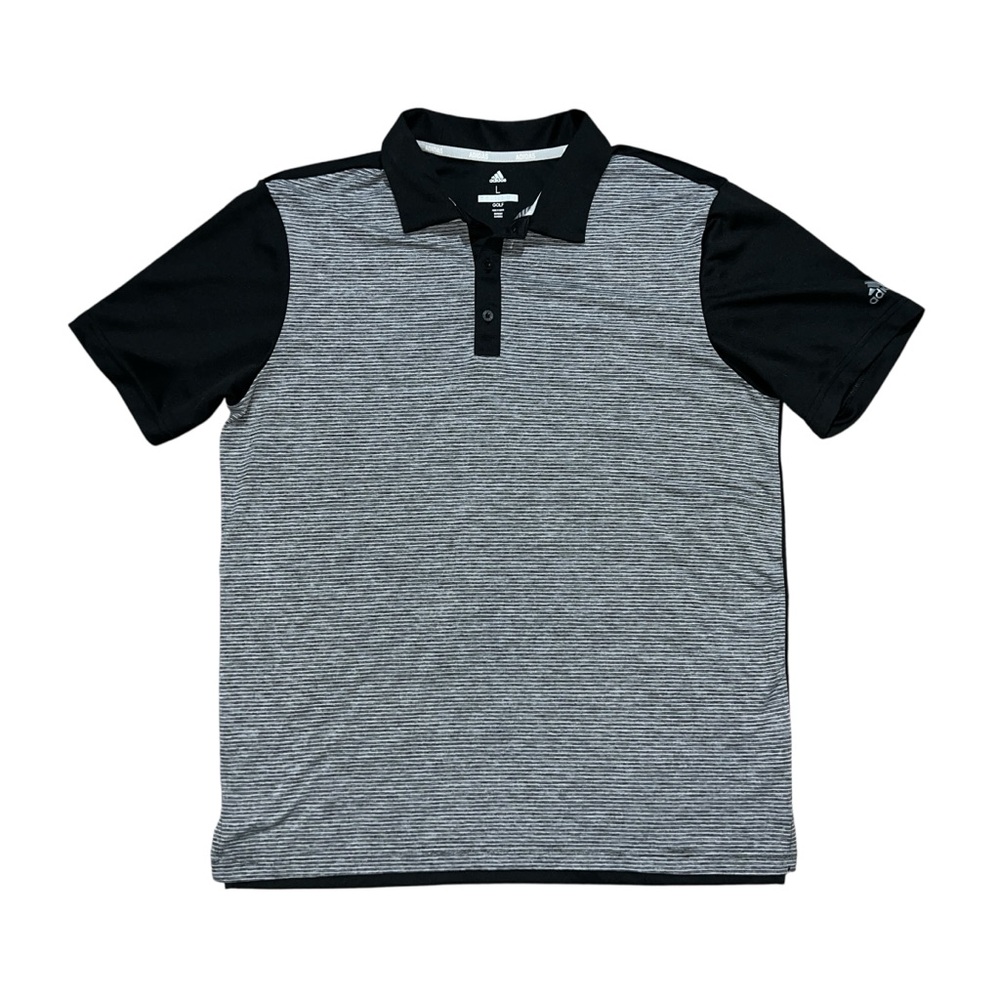 adidas Men’s Golf Performance Polo Shirt Gray/Black Size Large